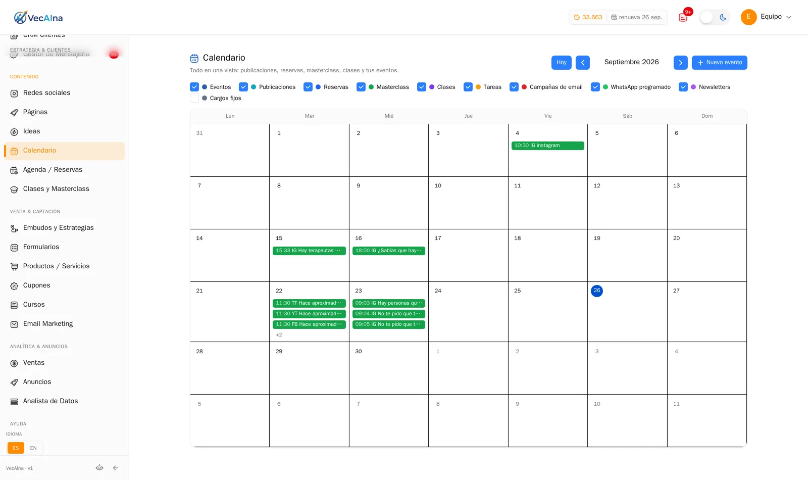 Calendario general