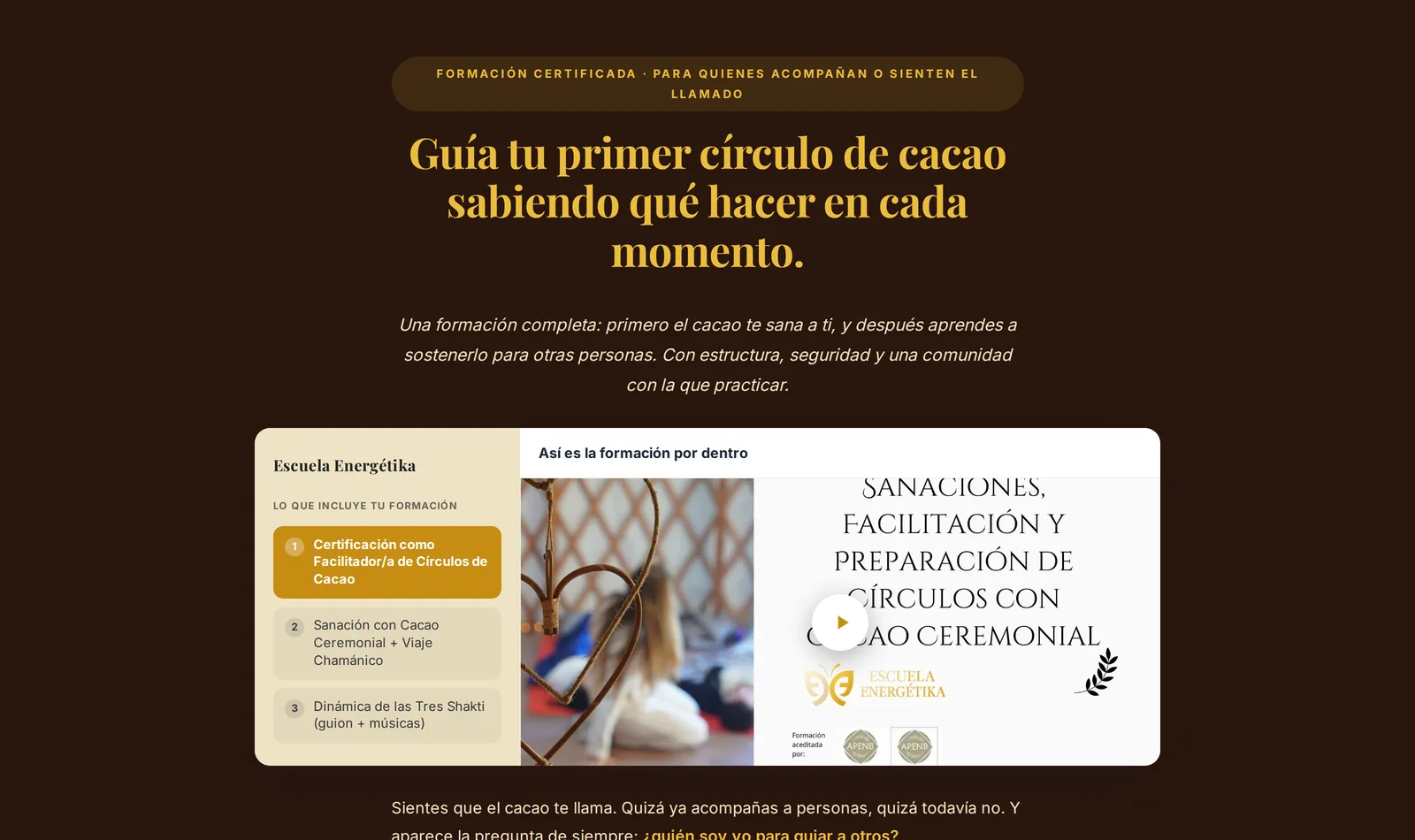 La página de venta, con el pago dentro